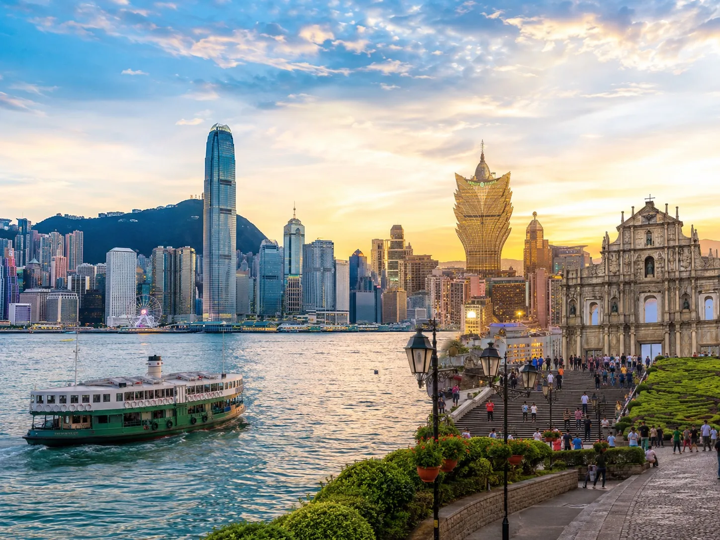 A combined Hong Kong and Macau skyline representing back-to-back Asian youth judo events
