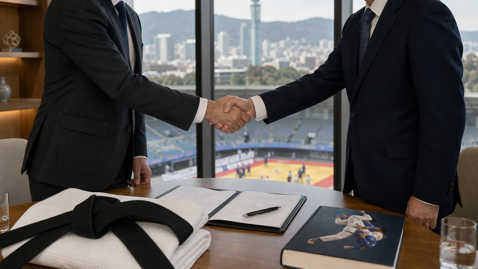Editorial image for a World Judo Championships host agreement and international sports venue